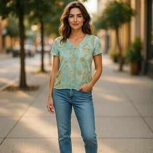 Soma Lotus Women's Crop Top - Blue Green - Size L